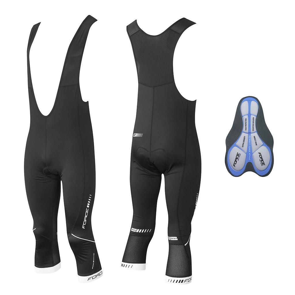 **FORCE Z68 3/4 LENGTH BIBSHORTS BLACK L