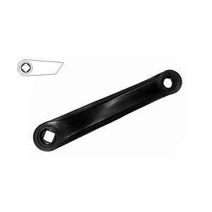 PLASTIC COVERED LEFT HAND STEEL CRANK  170MM, BLACK