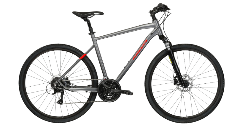 KROSS EVADO 4.0 M GRAPHITE/RED/GLOSSY 21"