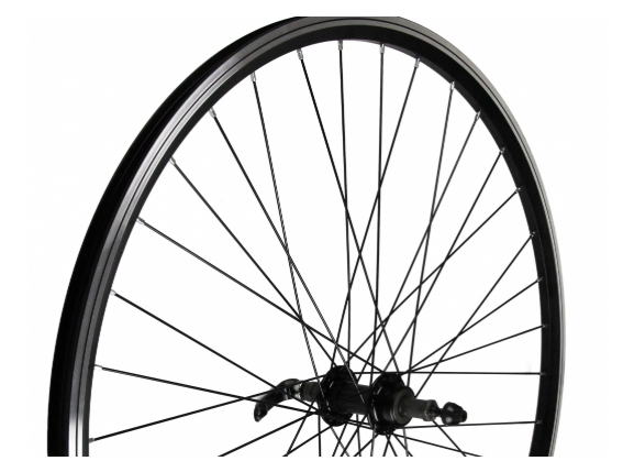 **700c REAR QR V-BRAKE WHEEL  BLACK SCREW ON