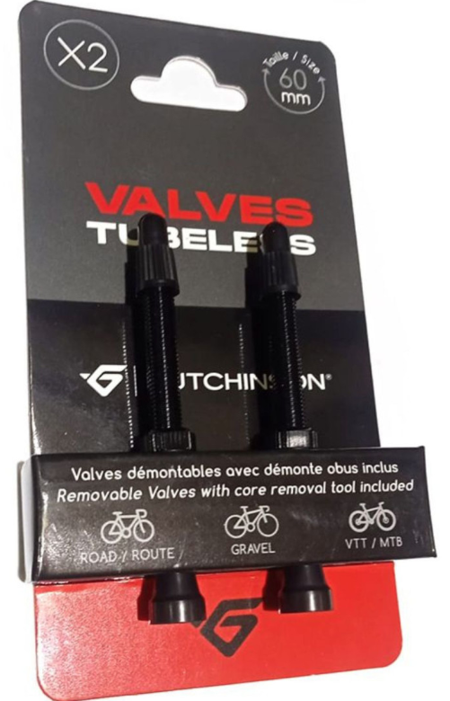 **HUTCHINSON TUBELESS VALVE SET  60 mm BLACK