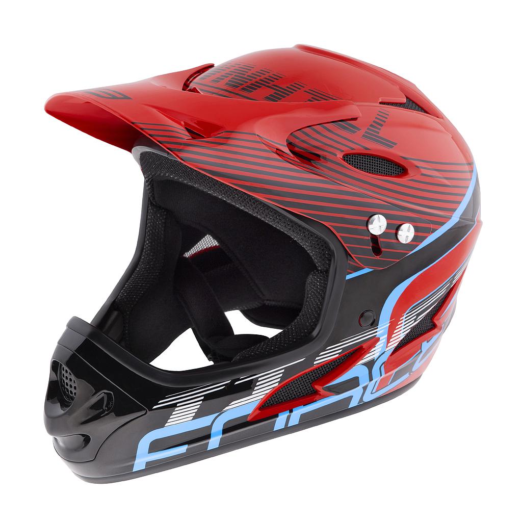 FORCE TIGER DOWNHILL HELMET, RED-BLK-BLUE L-XL