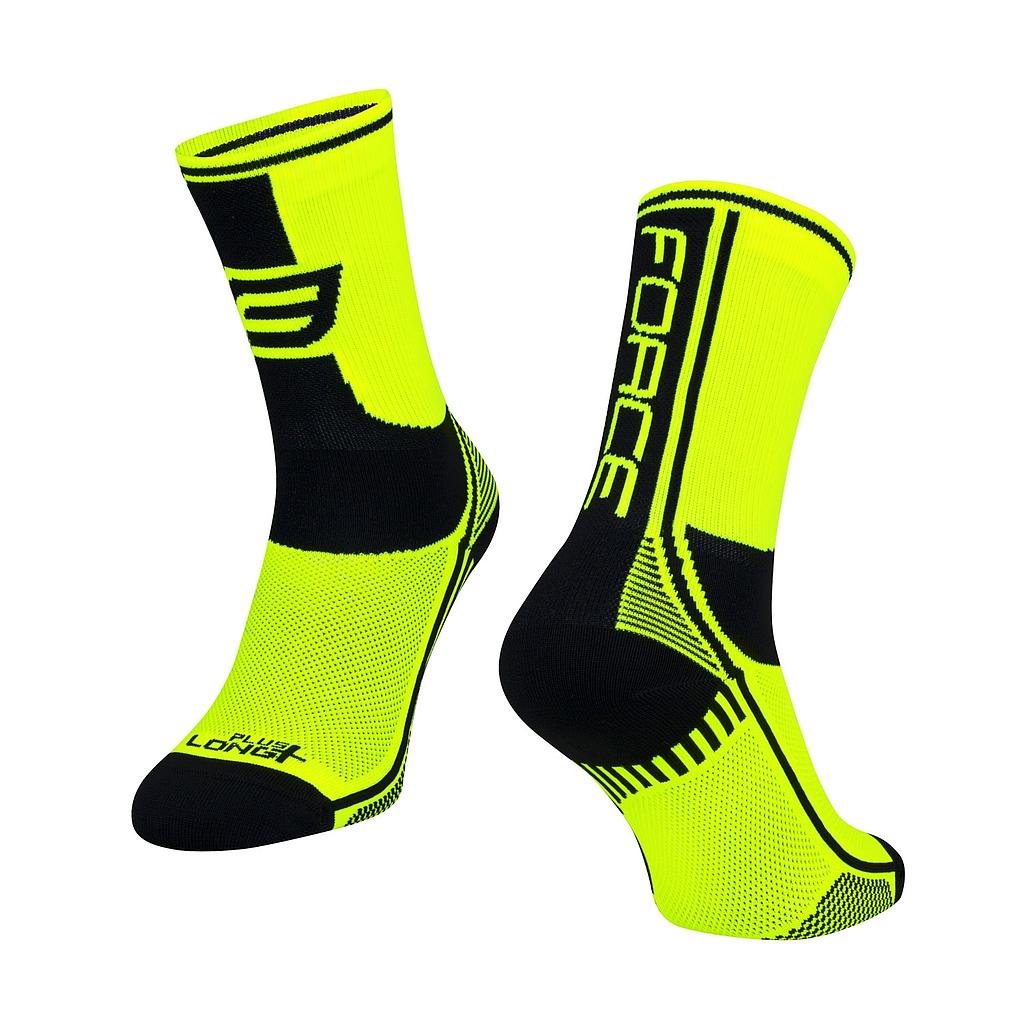 **FORCE LONG PLUS SOCKS BLACK/FLUO L/XL