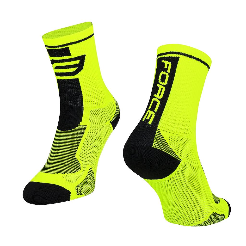 **FORCE LONG PLUS SOCKS BLACK/FLUO L/XL