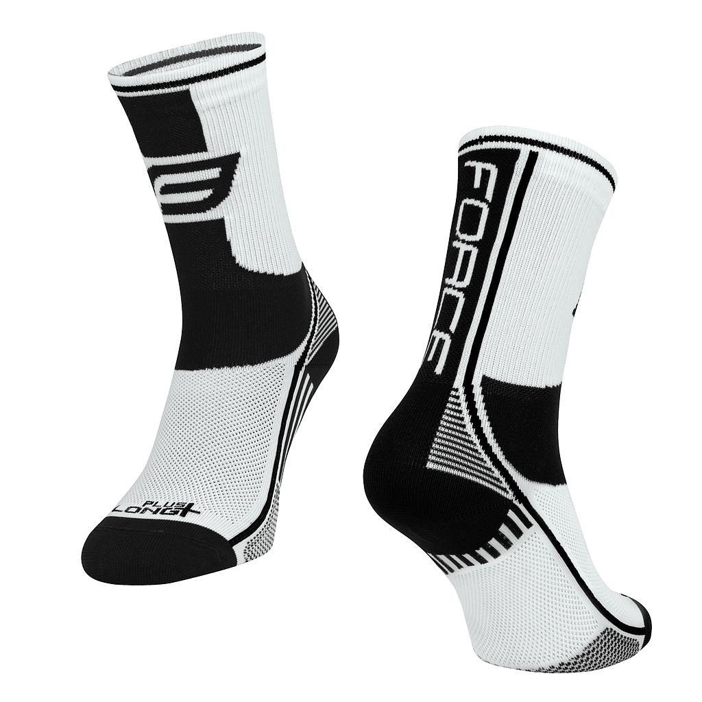 **FORCE LONG PLUS SOCKS BLACK/WHITE S/M