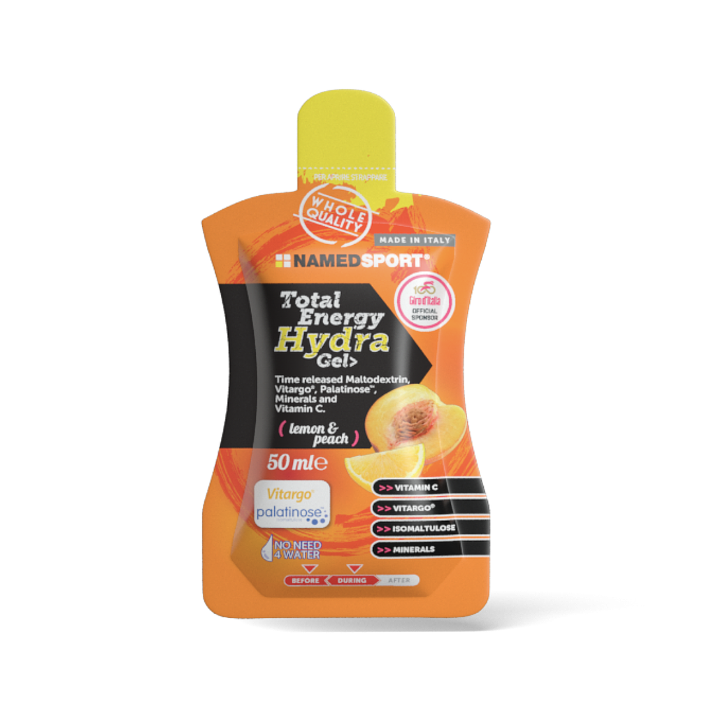 **NAMEDSPORT TOTAL ENERGY - LEMON &amp; PEACH HYDRA GEL 50ML (BOX OF 24)