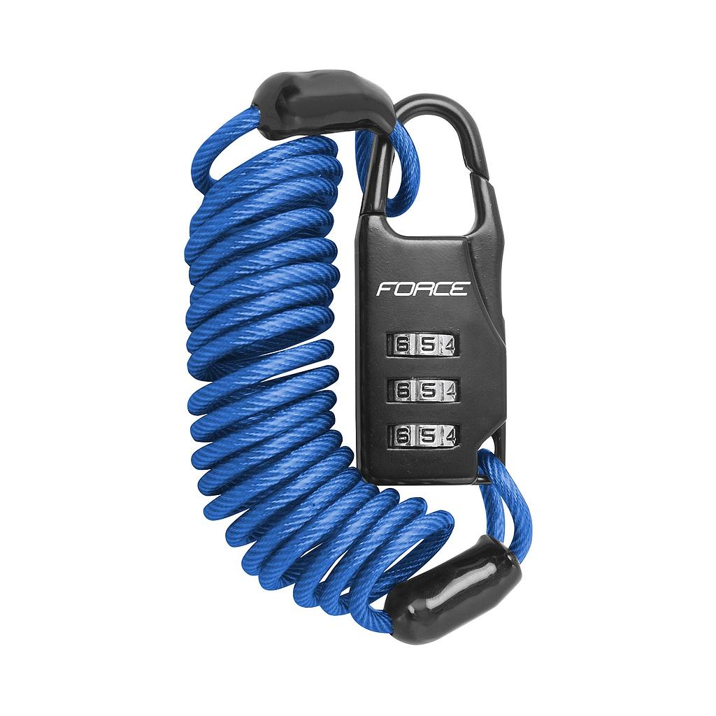 FORCE COMBINATION CABLE LOCK BLUE