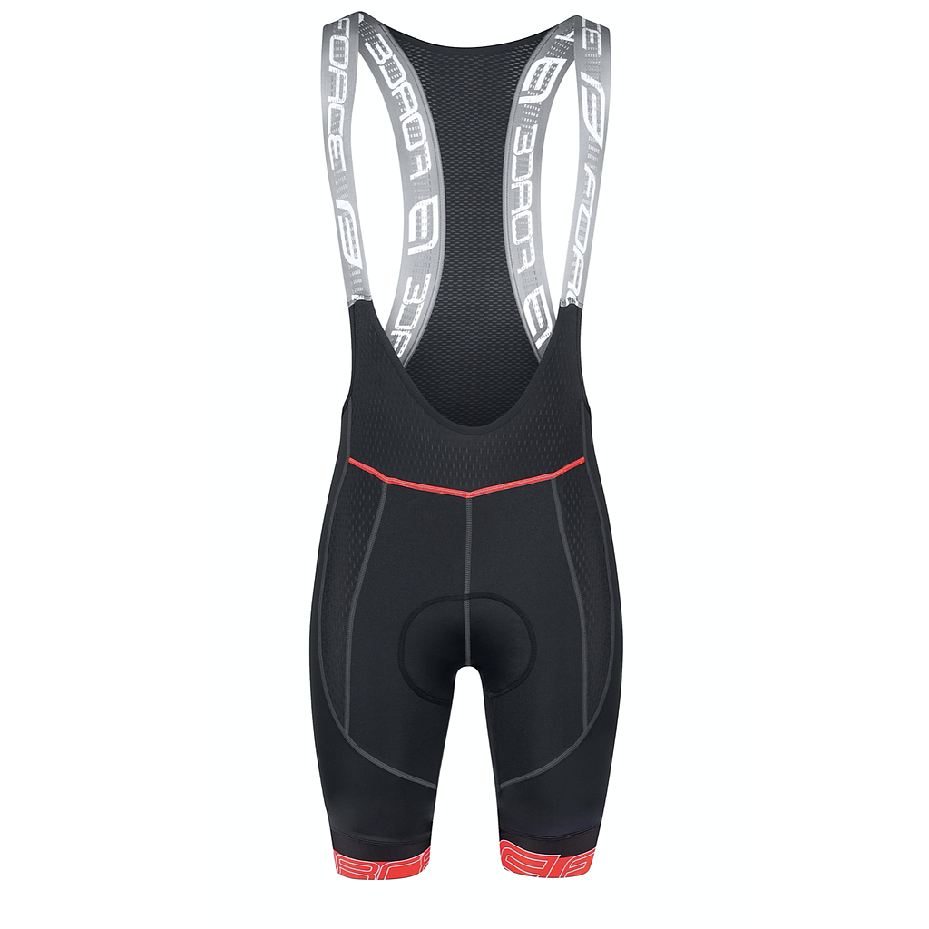 FORCE F FAME BIBSHORTS WITH PAD, BLACK-RED L