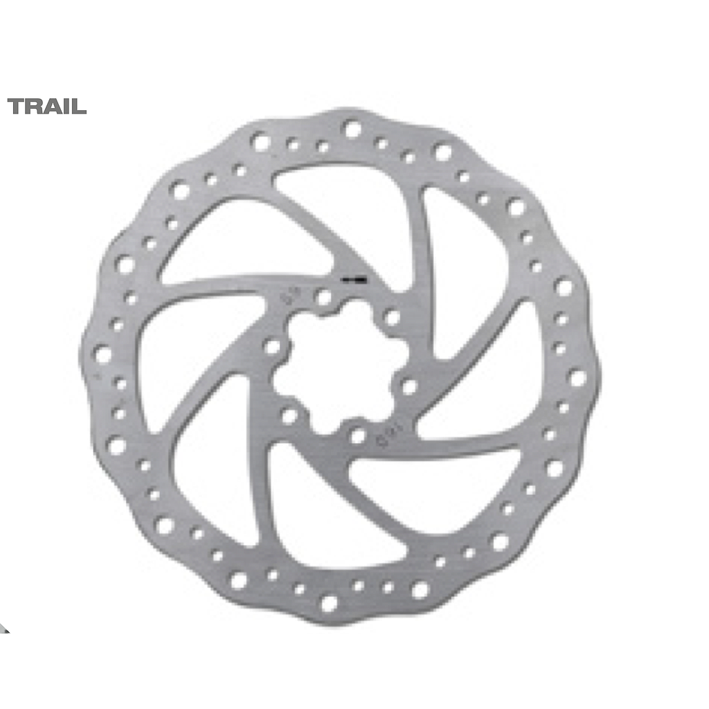 DISC BRAKE ROTOR INOX TRAIL 160 MM, 6 HOLES, SILVER