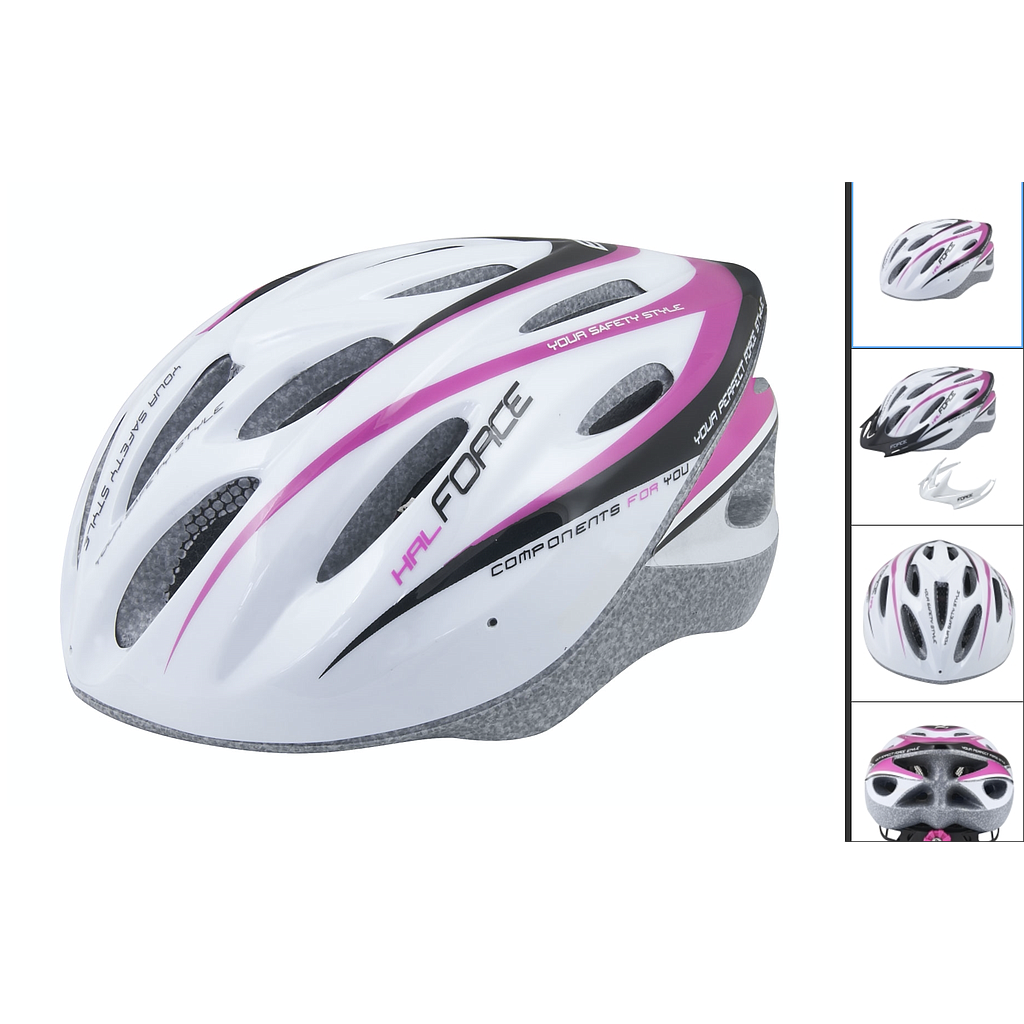 **FORCE HAL HELMET WHITE/PINK S/M