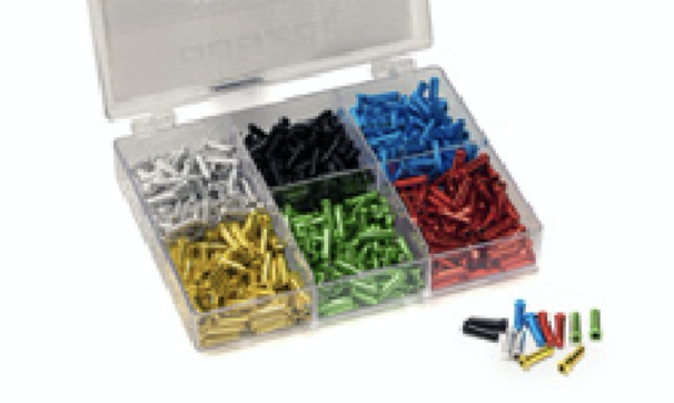 QUAXAR ASSORTED COLOURED CABLE ENDS BX
