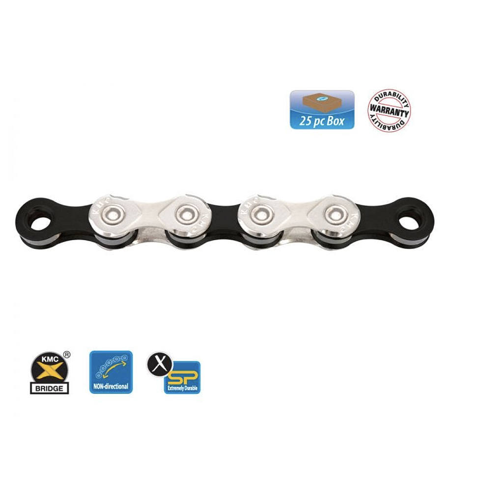 **KMC 11SP SILVER/BLACK CHAIN 114 LINK