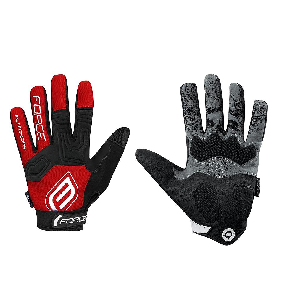 **FORCE MTB AUTONOMY GLOVES RED LARGE
