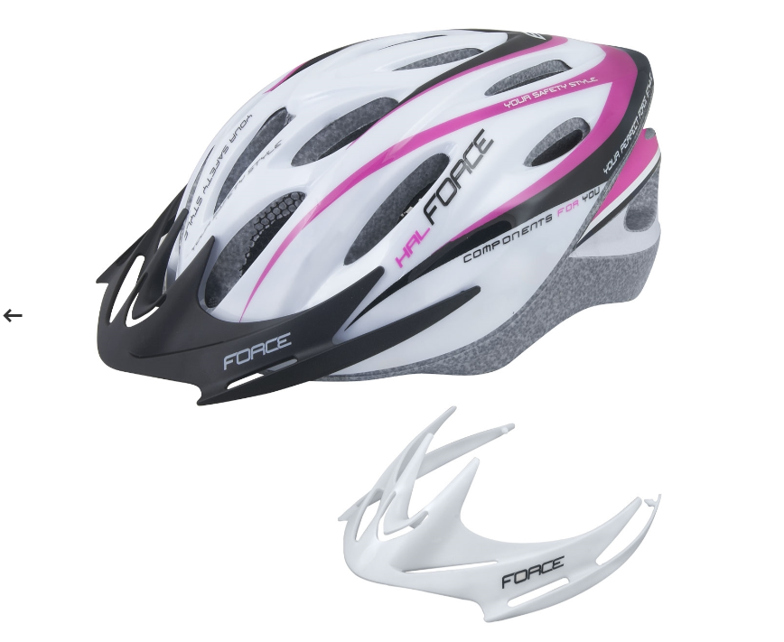 **FORCE HAL HELMET WHITE/PINK L-XL