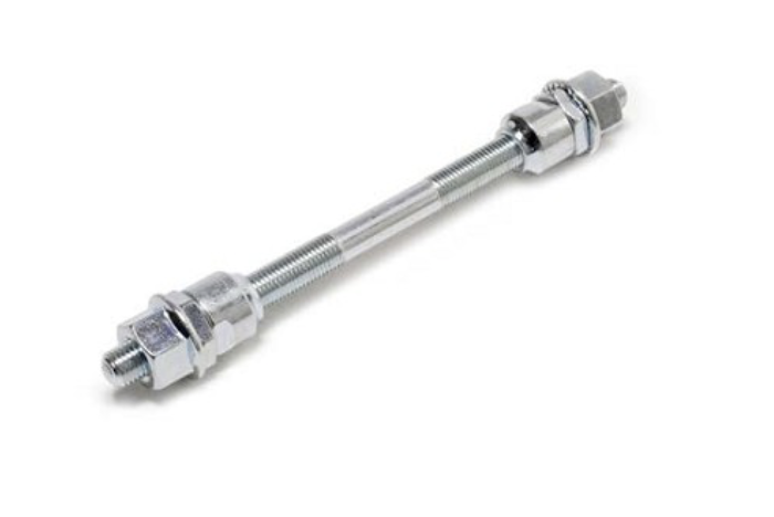FRONT AXLE 5/16 COMPLETE WITH NUTS AND CONES  135mm