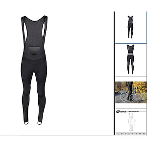 FORCE BRIGHT BIBTIGHTS WITH PAD BLACK XL