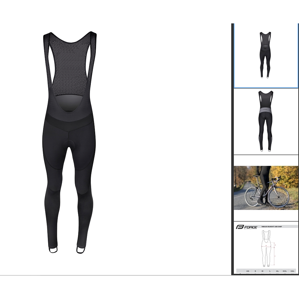 FORCE BRIGHT BIBTIGHTS WITH PAD BLACK XXL