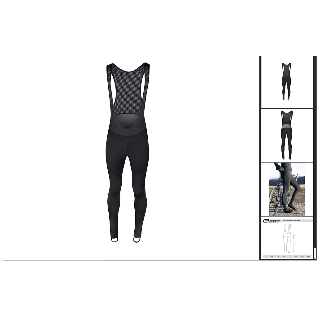 FORCE BRIGHT LADY BIBTIGHTS WITHOUT PAD BLACK XL