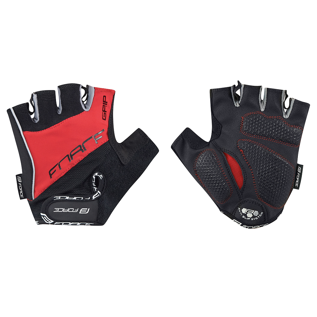 FORCE GRIP GEL MITTS S, RED / BLACK