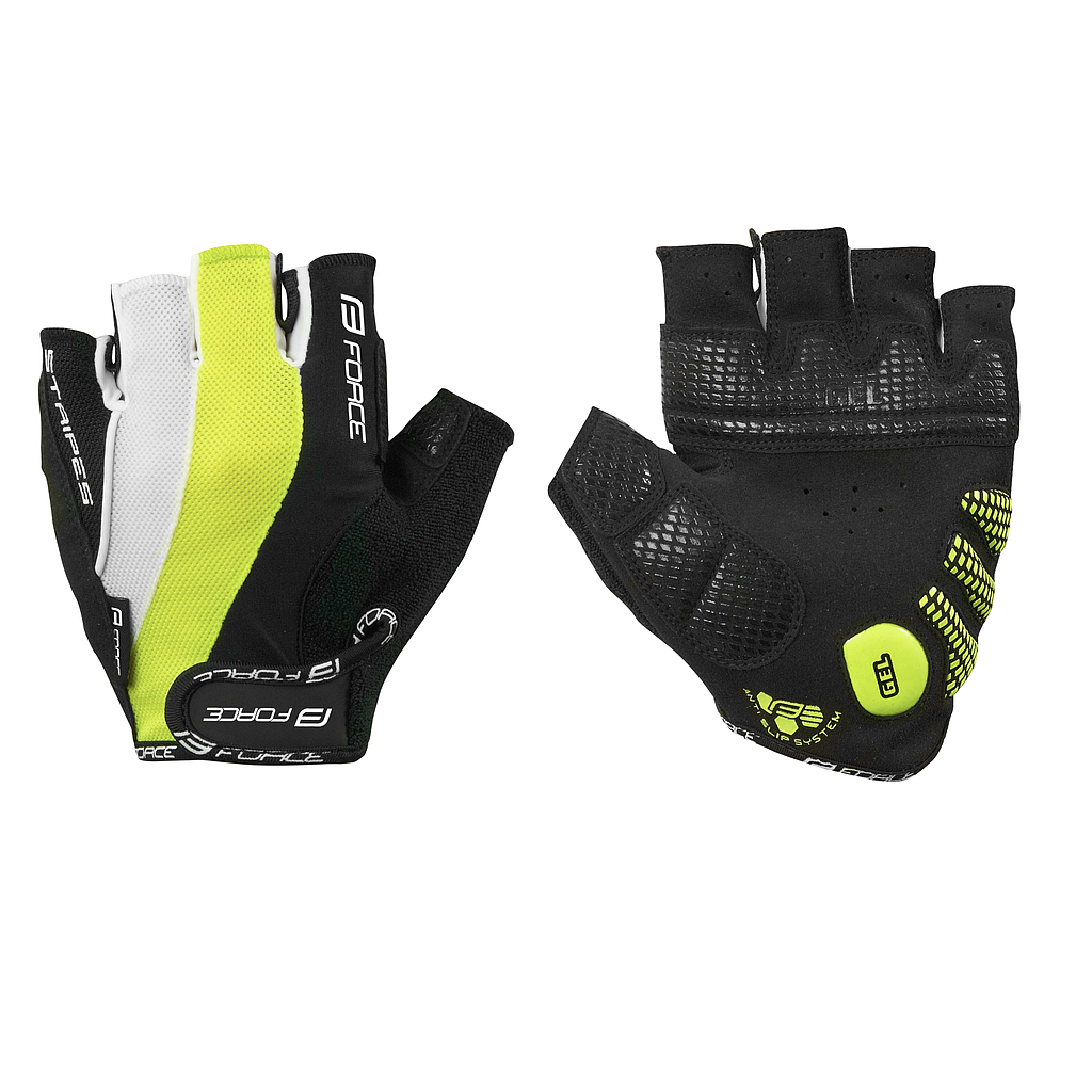 FORCE STRIPES GEL MITTS S, FLUO / BLACK