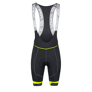 FORCE FAME BIBSHORTS  WITH PAD, BLK-FLUO S