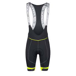 ** FORCE FAME BIBSHORTS  WITH PAD, BLK-FLUO XL