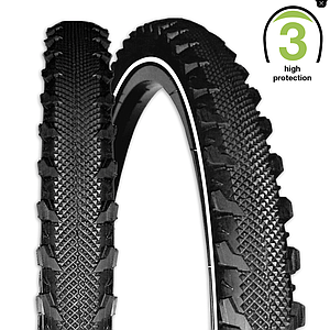 REXWAY SERPENT TYRE 26 X 1.75 3.5 mm PUNCTURE PROTECTION REFLECTIVE LINE BLACK