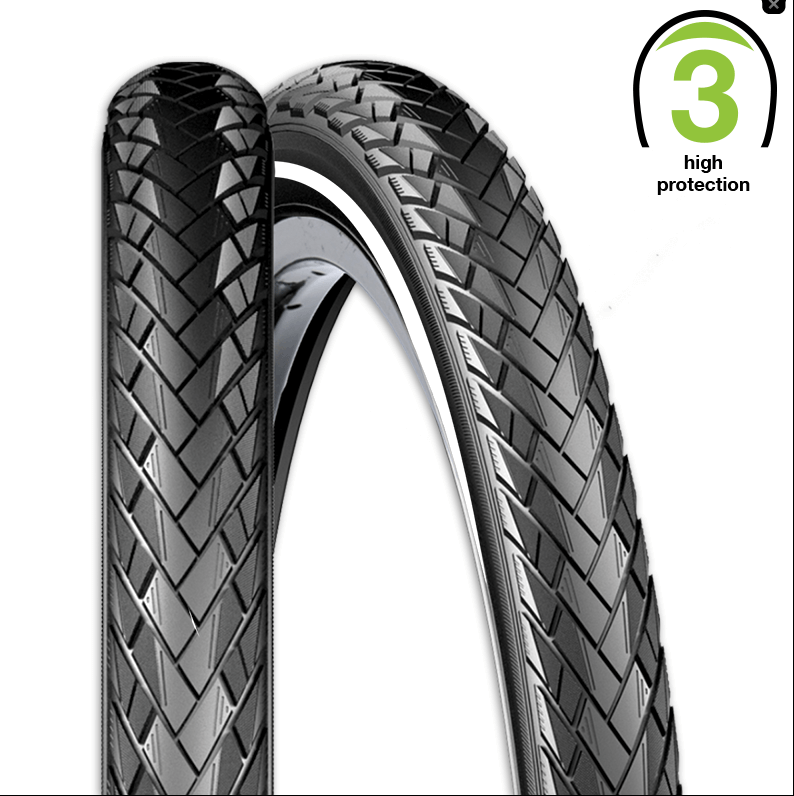 **REXWAY NEW SERPIENTE TYRE 24 X 1.75  3.5mm PUNCTURE PROTECTION REFLECTIVE LINE BLACK