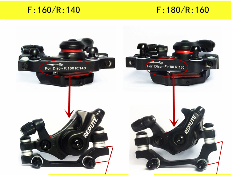 MECHANICAL DISC BRAKE CALIPERS WITH ADAPTORS (PAIR) BLACK