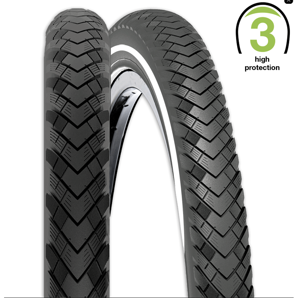 REXWAY NEW SERPIENTE TYRE 26 X 1.75  3.5mm PUNCTURE PROTECTION REFLECTIVE LINE BLACK