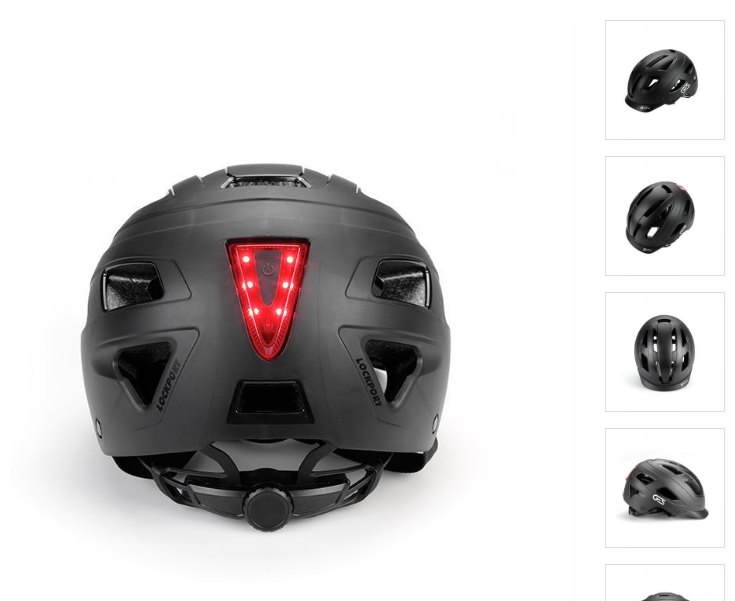 GES CITY HELMET WITH LIGHT BLACK L (59-61)