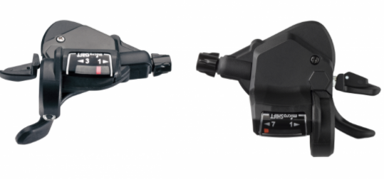 **MICROSHIFT FLATBAR THUMB SHIFTERS TS39 7 X 3 SPEED