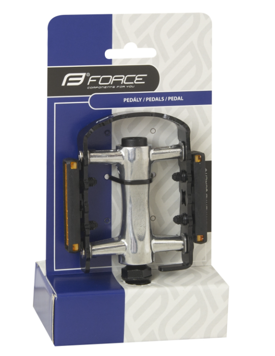 **FORCE  ALLOY PEDALS SEALED BEARINGS , BLACK -SILVER