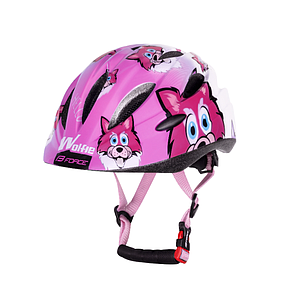 **FORCE WOLF CHILDS HELMET PINK/WHITE S-SM (52-56)