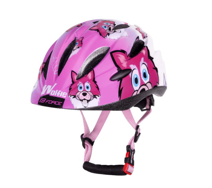 **FORCE WOLF CHILDS HELMET PINK/WHITE S-SM (52-56)