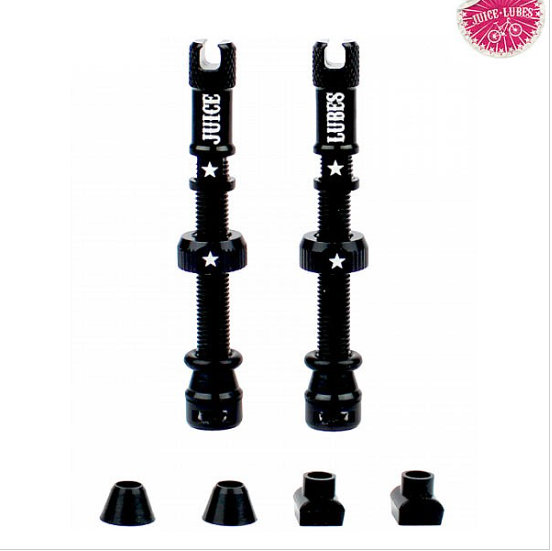 **JUICE LUBES TUBELESS VALVE SET  48mm BLACK