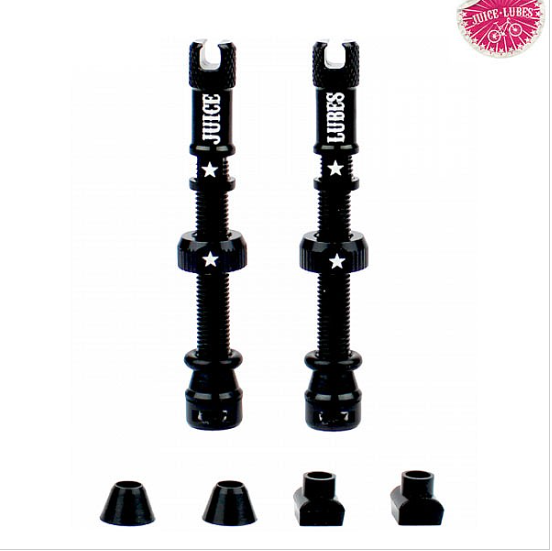 JUICE LUBES TUBELESS VALVE SET  48mm BLACK