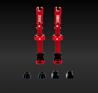 **JUICE LUBES TUBELESS VALVE SET RED 48mm