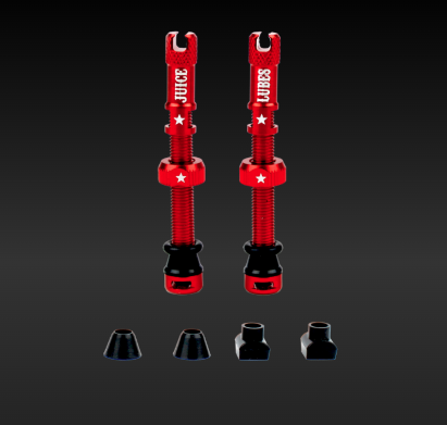 JUICE LUBES TUBELESS VALVE SET RED 48mm