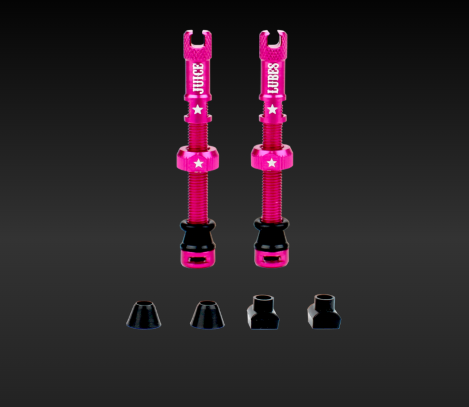 JUICE LUBES TUBELESS VALVE SET PINK 65mm