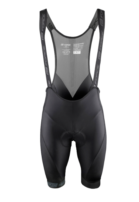 FORCE B51 BIBSHORTS WITH PAD, BLACK L