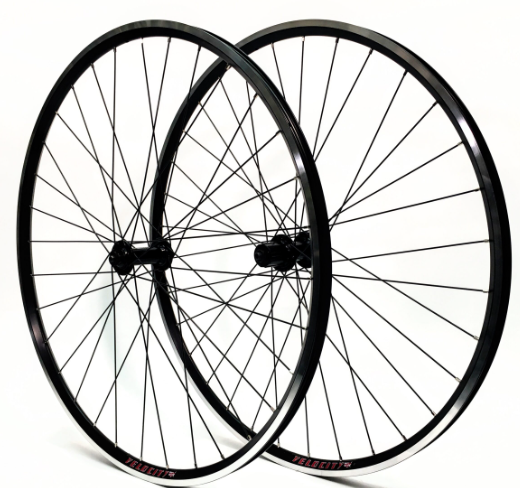700C HYBRID V-BRAKE CASSETTE QR WHEEL SET  BLACK