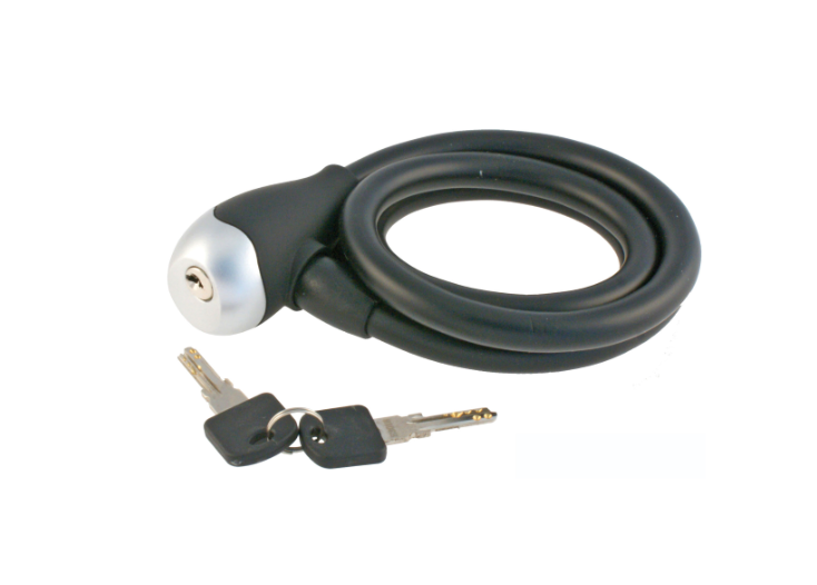 WAG SPIRAL SILICON CABLE LOCK 12 x 1200 mm BLACK