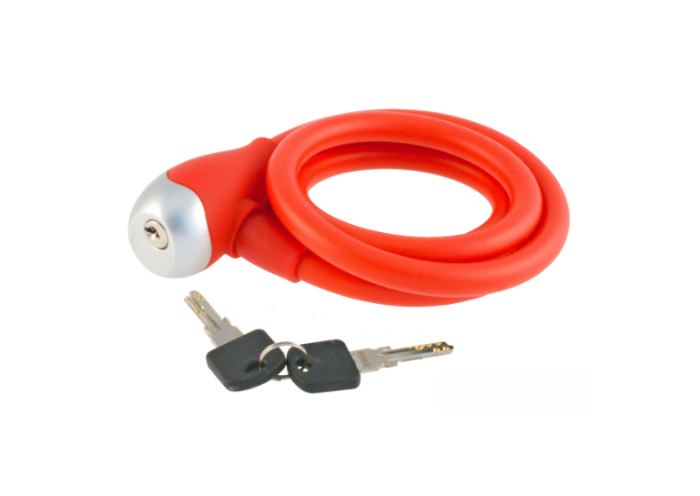 WAG SPIRAL SILICON CABLE LOCK 12 x 1200 mm RED