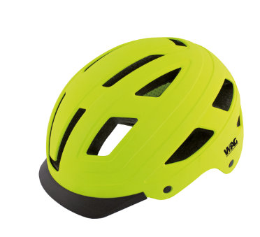 WAG CITY HELMET WITH LIGHT FLUO YELLOW L (59-61)