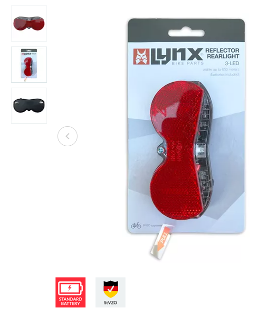 LYNX CARRIER FITTING REAR LIGHT