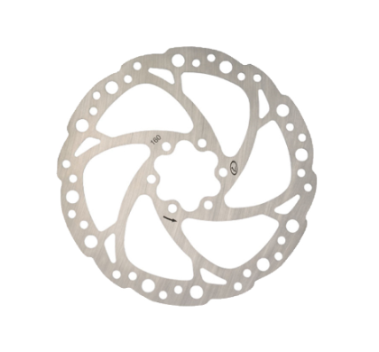 WAG DISC BRAKE ROTOR 180 mm, 6 HOLES, SILVER