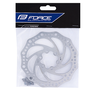 FORCE DISC BRAKE ROTOR 140 mm, 6 HOLES, SILVER