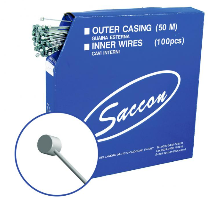 SACCON STAINLESS STEEL  BRAKE INNER BARREL CABLES 2300mm WORKSHOP (100)