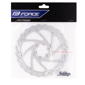 FORCE DISC BRAKE ROTOR  160 MM, 6 BOLT, SILVER
